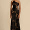 Elegantes langes Kleid aus geblümtem Mesh