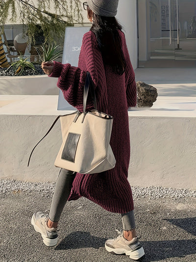 Casual Aufgesetzte Taschen Woll Strickjacke Für Damen | Perfekt für Freizeittage