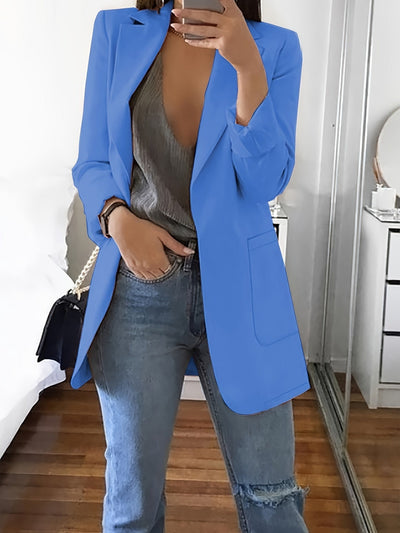 Elegante einfarbiger Business Blazer mit Offener Front für Damen | Ideal für alle Jahreszeiten