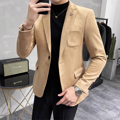 Chices Slim Fit Wildleder Ein-Knopf-Sakko für Herren | Ideal für alle Jahreszeiten