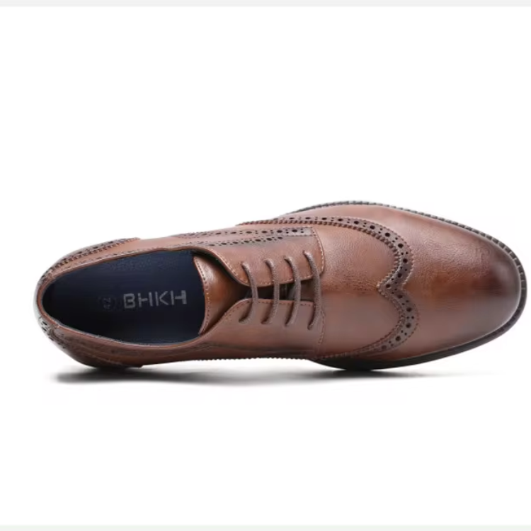 Bequeme Vegane Leder Schuhe mit Wingtip und Unterstützender Sohle für Herren | Bequem für Alle Jahreszeiten