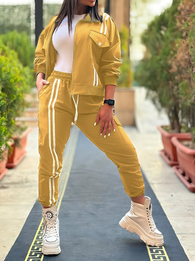 Casual Reißverschluss Jacke Trainings- Und Jogginganzug Für Frauen | Perfekt für Casual Days
