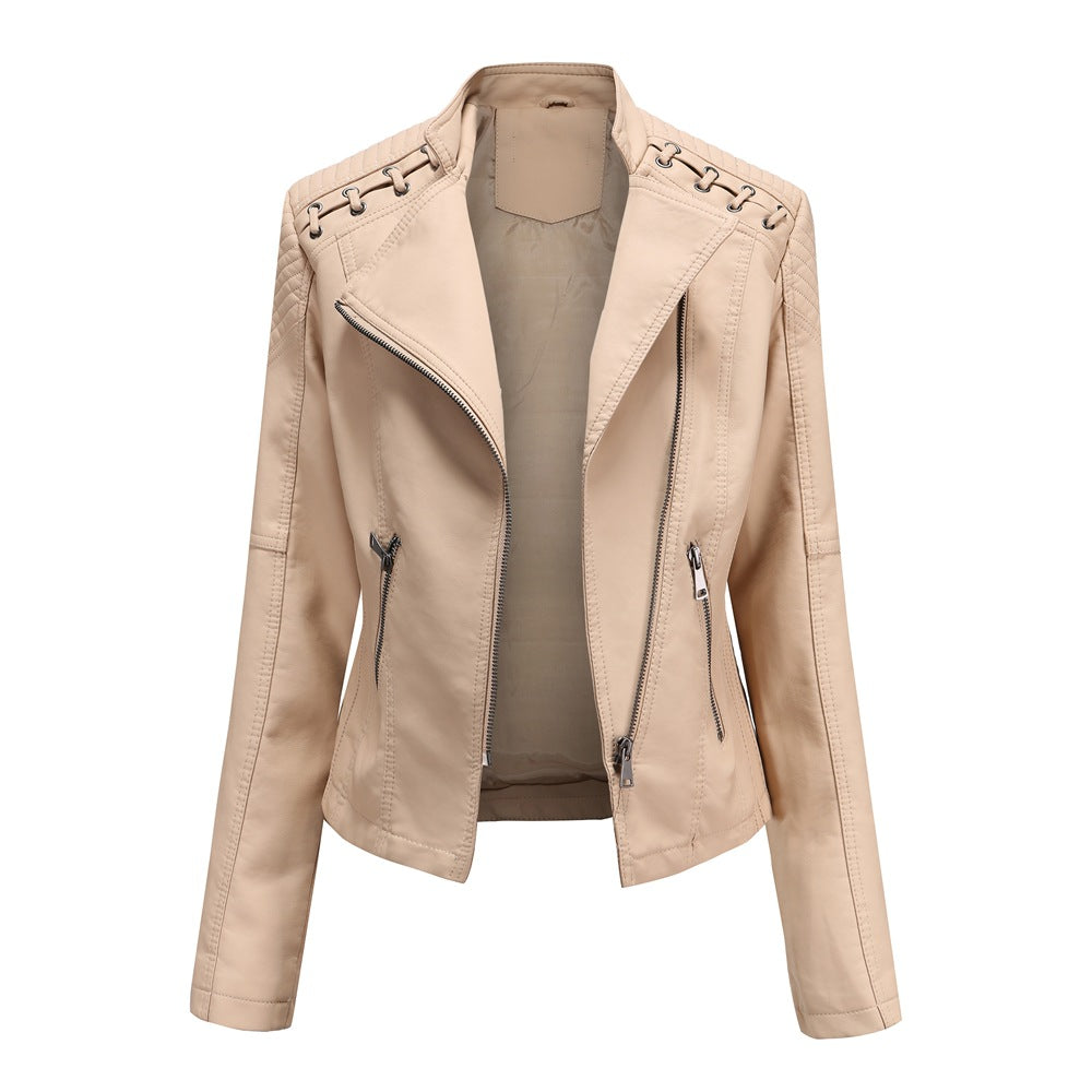 Casual Schlanke Passform Vegane Lederjacke Für Damen | Ideal für den Alltag