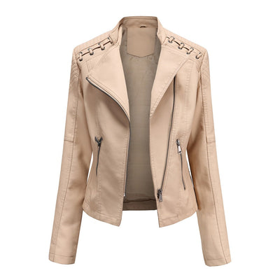 Casual Schlanke Passform Vegane Lederjacke Für Damen | Ideal für den Alltag