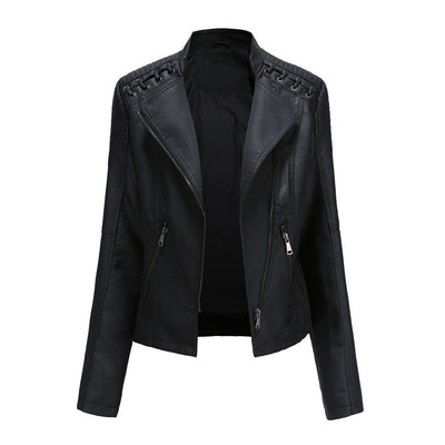 Casual Schlanke Passform Vegane Lederjacke Für Damen | Ideal für den Alltag