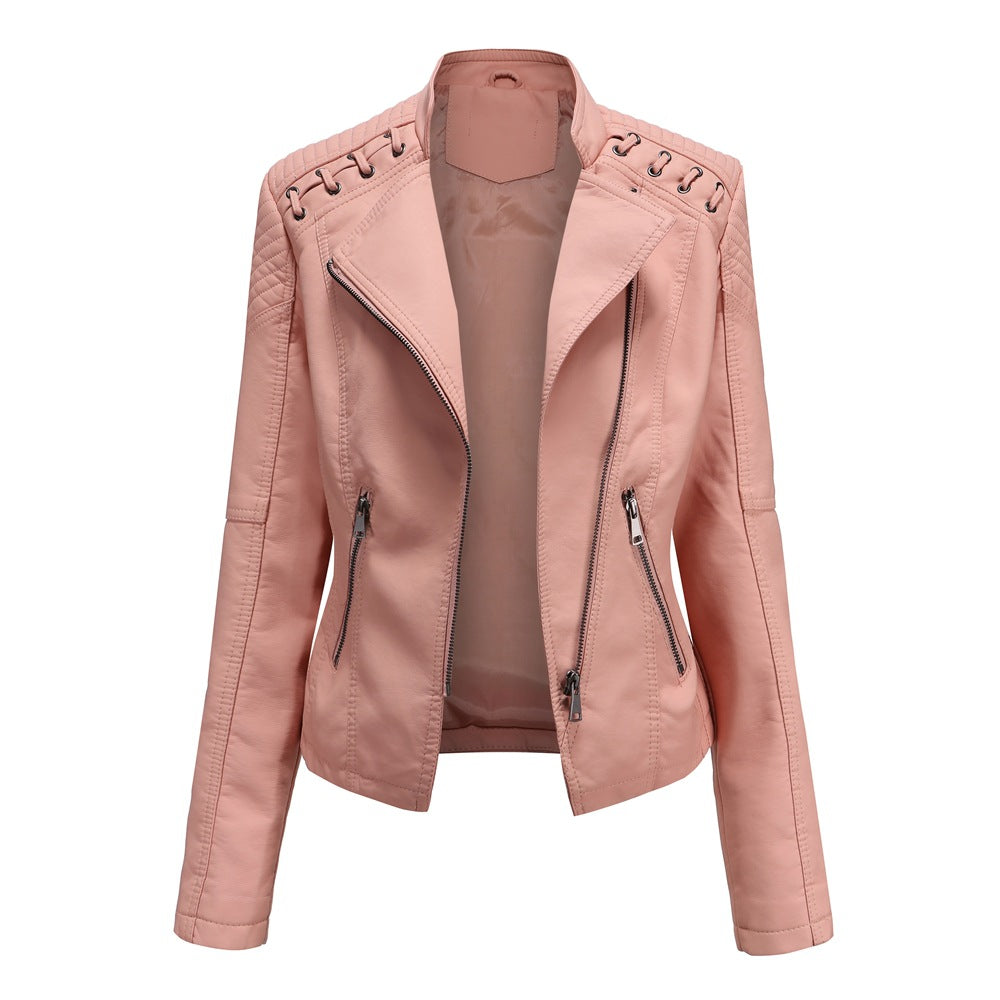 Casual Schlanke Passform Vegane Lederjacke Für Damen | Ideal für den Alltag