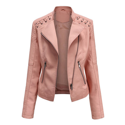 Casual Schlanke Passform Vegane Lederjacke Für Damen | Ideal für den Alltag