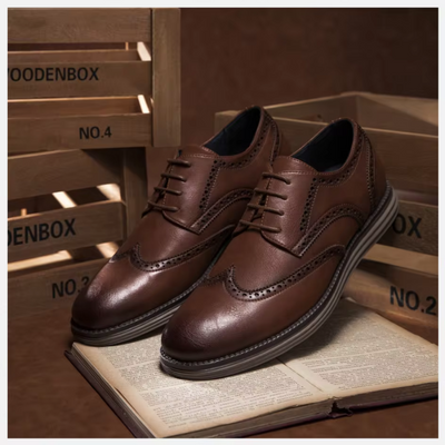 Bequeme Vegane Leder Schuhe mit Wingtip und Unterstützender Sohle für Herren | Bequem für Alle Jahreszeiten