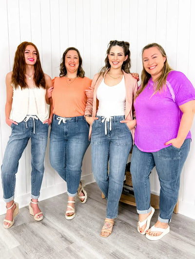 Dehnbare Hoch-Taille Denim Jogginghosen Für Damen | Perfekt Für Alle Jahreszeiten