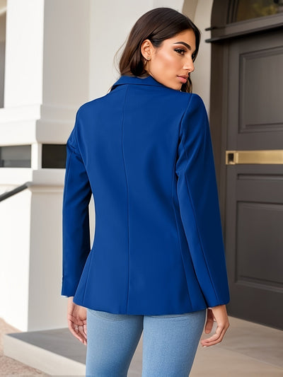 Elegante einfarbiger Business Blazer mit Seitentaschen für Damen | Ideal für alle Jahreszeiten