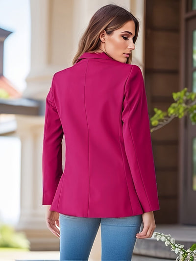 Elegante einfarbiger Business Blazer mit Seitentaschen für Damen | Ideal für alle Jahreszeiten