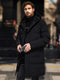 Langärmelige Herren-Winterjacke, lässig, einfarbig, mit Kapuze