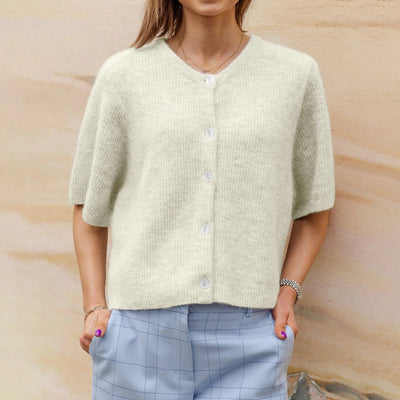 Kurzärmliger Rundhals-Cardigan für Damen | Ideal für alle Jahreszeiten