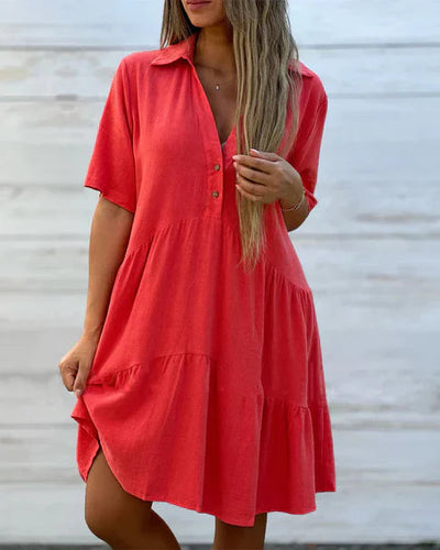 Bequemi Midi-Chleid Mit Revers Und Knöpfen Für Damen | Ideal für den Sommer