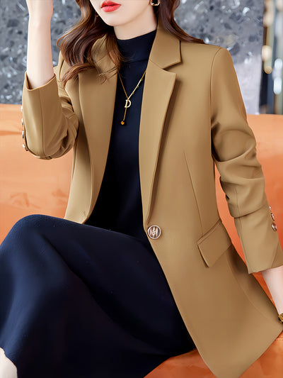 Elegante Business Long Blazer mit Einfachem Frontknopf für Damen | Perfekt für alle Jahreszeiten