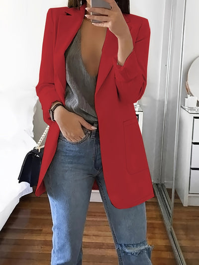 Elegante einfarbiger Business Blazer mit Offener Front für Damen | Ideal für alle Jahreszeiten