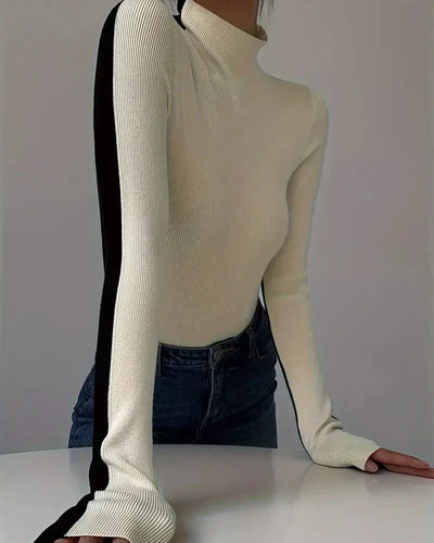 Jasmine | Zweifarbiger Rollkragenpullover