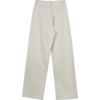 Beige Lässige Schlaghose mit Tiefem Bund und Lockerem Sitz für Damen | Perfekt für den Alltag