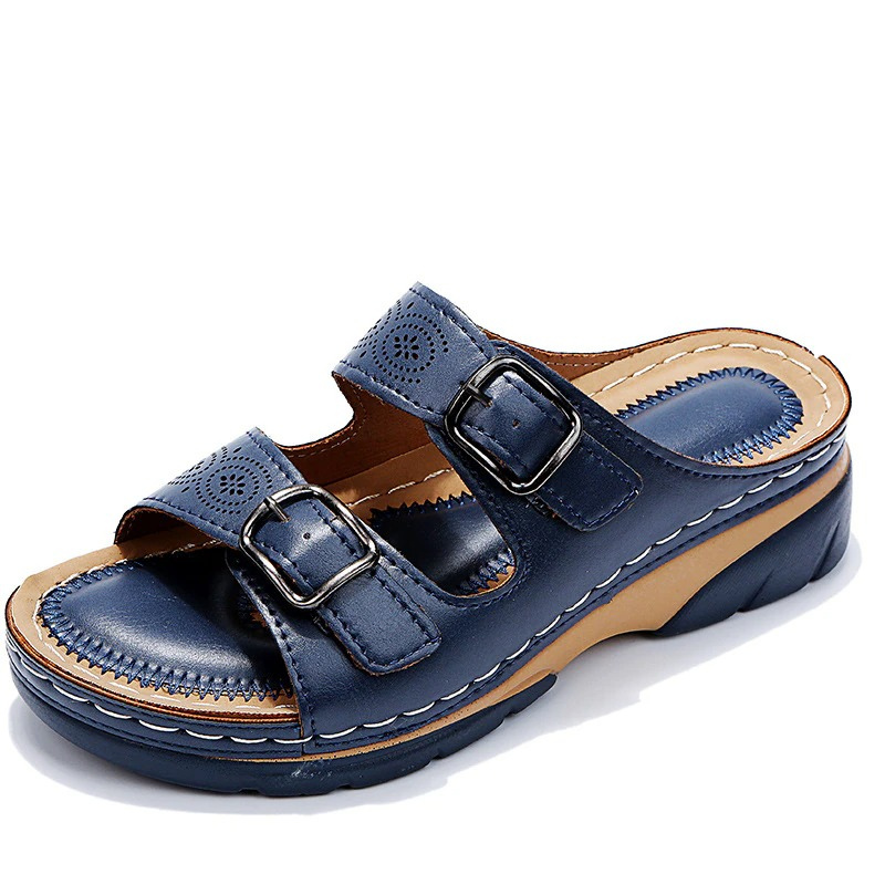 Ines | Damen Sandalen mit Schnallenriemen und Komfortsohle | Eleganz und Komfort für Jeden Schritt