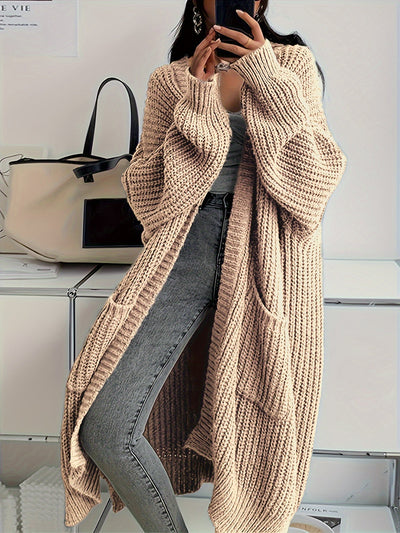 Casual Aufgesetzte Taschen Woll Strickjacke Für Damen | Perfekt für Freizeittage