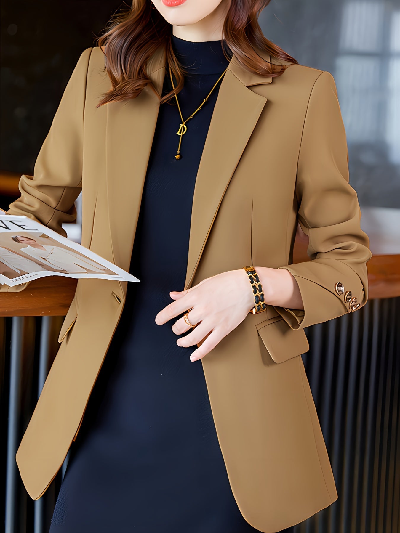 Elegante Business Long Blazer mit Einfachem Frontknopf für Damen | Perfekt für alle Jahreszeiten