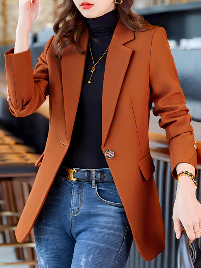 Elegante Business Long Blazer mit Einfachem Frontknopf für Damen | Perfekt für alle Jahreszeiten