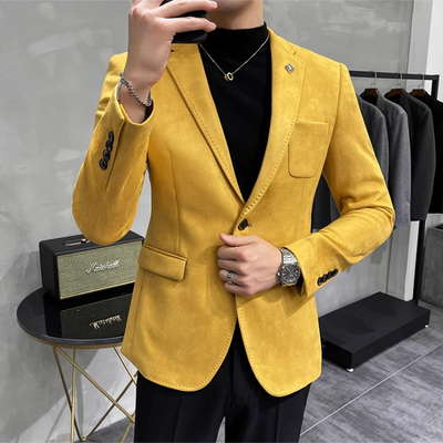 Chices Slim Fit Wildleder Ein-Knopf-Sakko für Herren | Ideal für alle Jahreszeiten