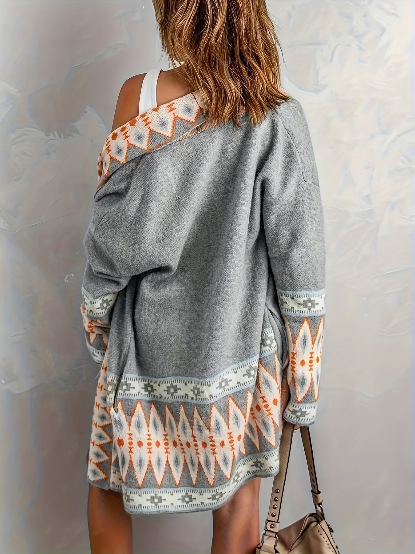Casual Geo Muster Woll Strickjacke Für Damen | Perfekt für Casual Days