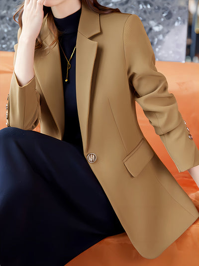 Elegante Business Long Blazer mit Einfachem Frontknopf für Damen | Perfekt für alle Jahreszeiten