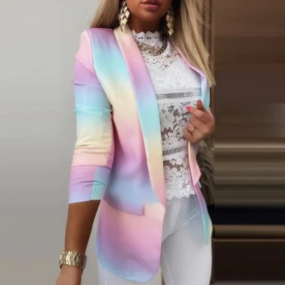 Einzigartiger Print Multicolor Blazer mit Taschen für Damen | Perfekt für alle Jahreszeiten