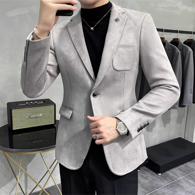 Chices Slim Fit Wildleder Ein-Knopf-Sakko für Herren | Ideal für alle Jahreszeiten