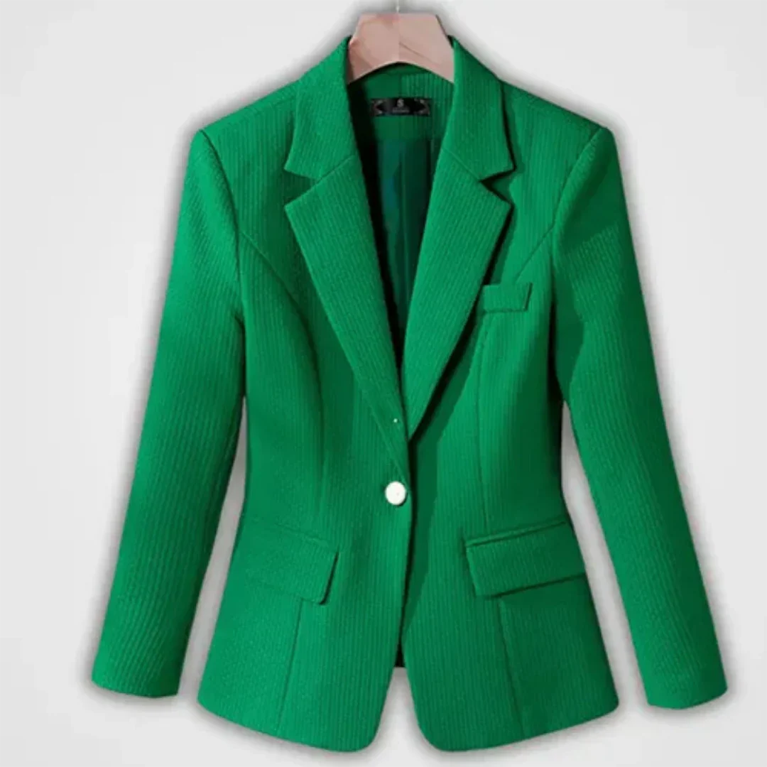 Einfarbiger Figurbetonter Blazer mit Knopf und Taschen für Damen | Ideal für alle Jahreszeiten