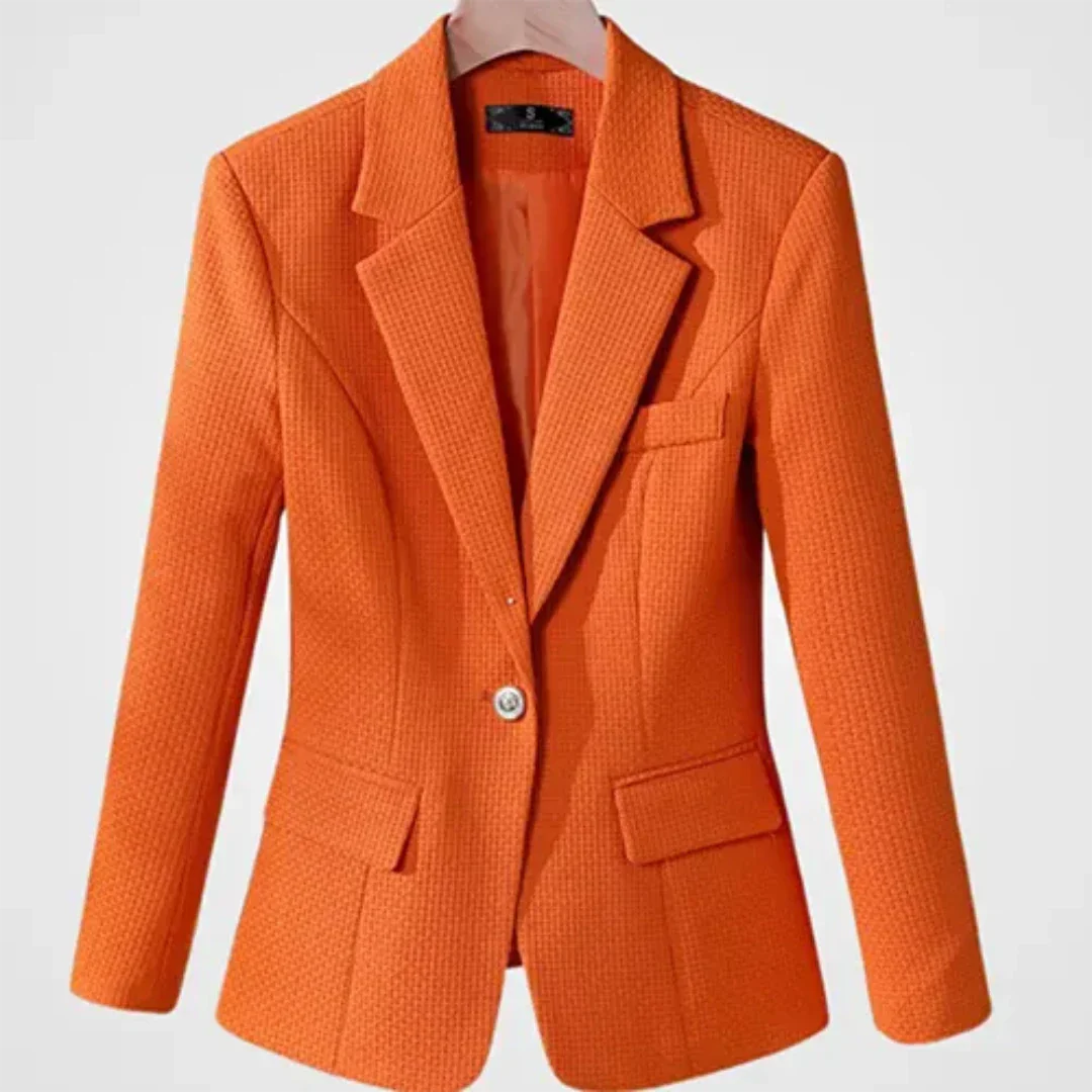 Einfarbiger Figurbetonter Blazer mit Knopf und Taschen für Damen | Ideal für alle Jahreszeiten