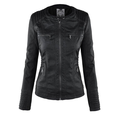 Casual Vegane Lederjacke Mit Kapuze Für Damen | Perfekt Für Lässige Tage