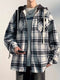 Karo-Kapuzenjacke für Herren im Vintage-Stil - lässige Baumwollmischung