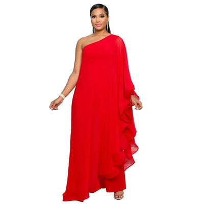 Belinda - Elegantes festliches One-Shoulder-Kleid in Uni für Damen | Ideal für Frühling/Sommer