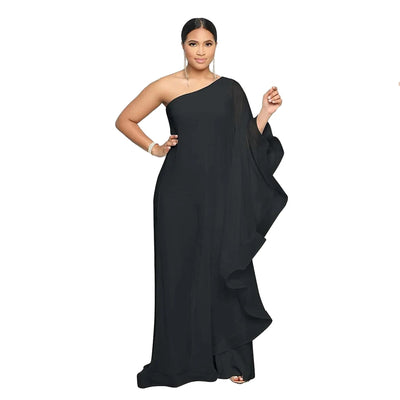 Belinda - Elegantes festliches One-Shoulder-Kleid in Uni für Damen | Ideal für Frühling/Sommer