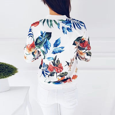 Bomberjacke mit floralem Motiv