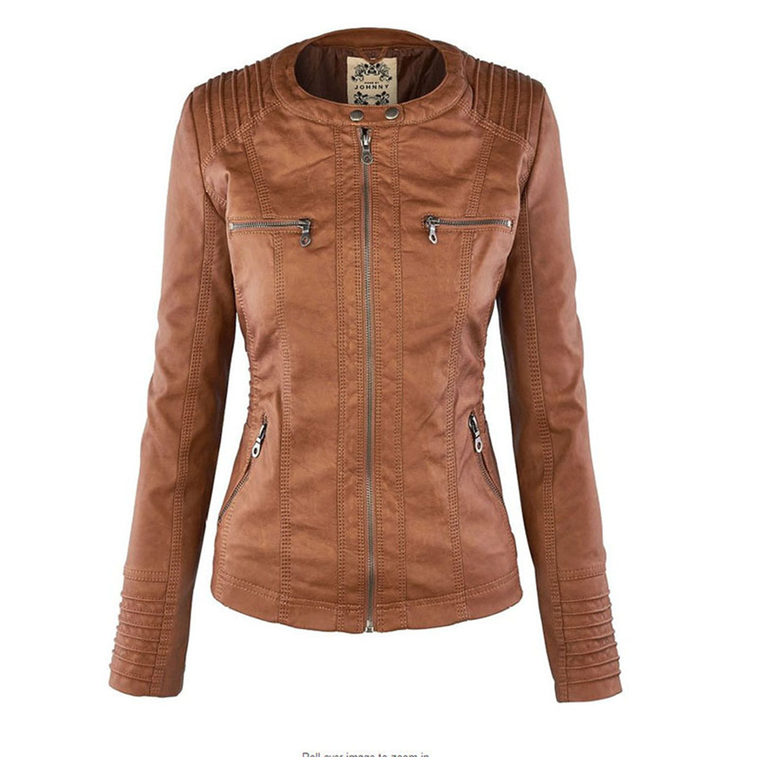 Casual Vegane Lederjacke Mit Kapuze Für Damen | Perfekt Für Lässige Tage