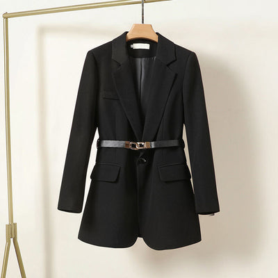 Lisa Schicker langer Blazer für Frauen mit Gürtel | Eleganz und Vielseitigkeit