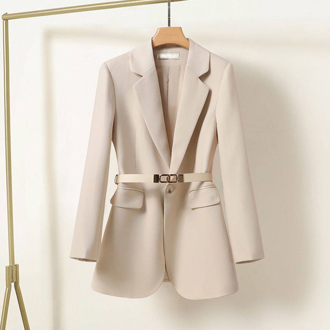 Lisa Schicker langer Blazer für Frauen mit Gürtel | Eleganz und Vielseitigkeit