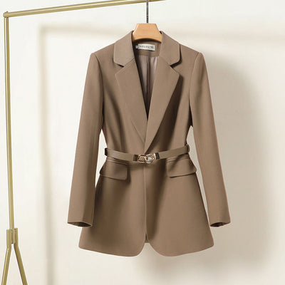 Lisa Schicker langer Blazer für Frauen mit Gürtel | Eleganz und Vielseitigkeit