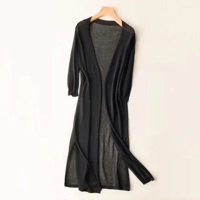 Langärmelige Daunen-Strickjacke für Frauen