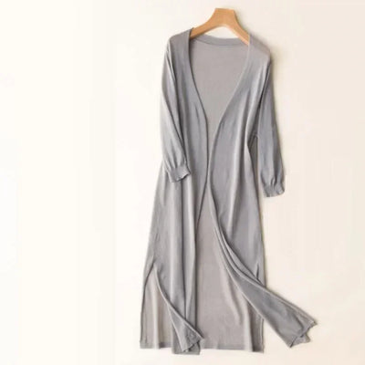 Langärmelige Daunen-Strickjacke für Frauen