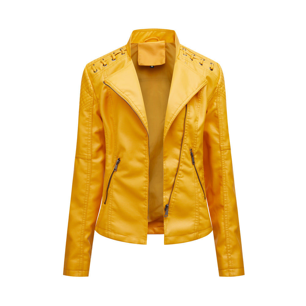 Casual Schlanke Passform Vegane Lederjacke Für Damen | Ideal für den Alltag