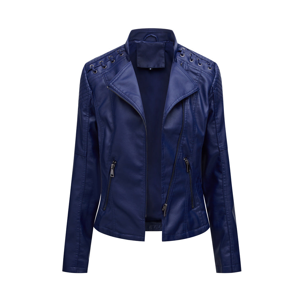 Casual Schlanke Passform Vegane Lederjacke Für Damen | Ideal für den Alltag