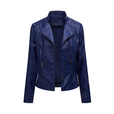 Casual Schlanke Passform Vegane Lederjacke Für Damen | Ideal für den Alltag