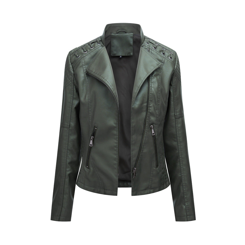 Casual Schlanke Passform Vegane Lederjacke Für Damen | Ideal für den Alltag