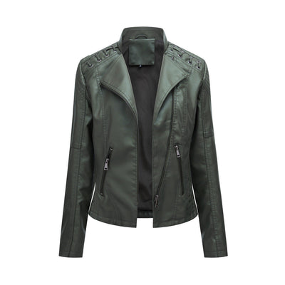 Casual Schlanke Passform Vegane Lederjacke Für Damen | Ideal für den Alltag