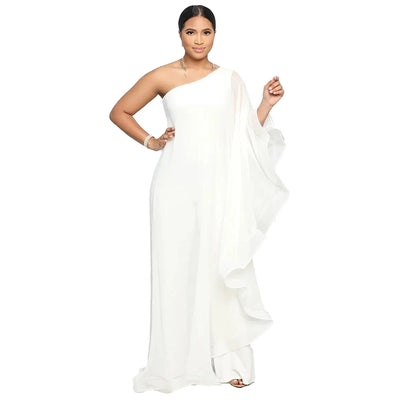 Belinda - Elegantes festliches One-Shoulder-Kleid in Uni für Damen | Ideal für Frühling/Sommer
